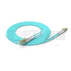 Buy cheap LC-LC Duplex Fiber Optic Patch Cord Multimode 50/125 3.0mm LSZH Aqua from wholesalers