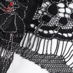 High quality black nylon lace fabric for long dress