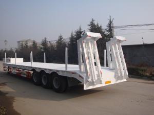 Wholesale 3 Axle 60 Ton Low Bed Semi Trailer , Heavy Duty Flatbed Trailer With Mechanical Suspension from china suppliers