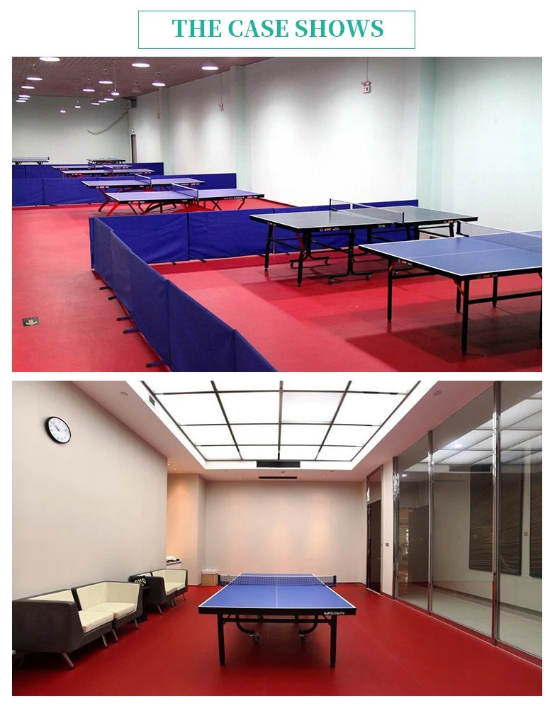 Wear-Resistance PVC Sports Flooring Acoustic Table Tennis Floor In Roll