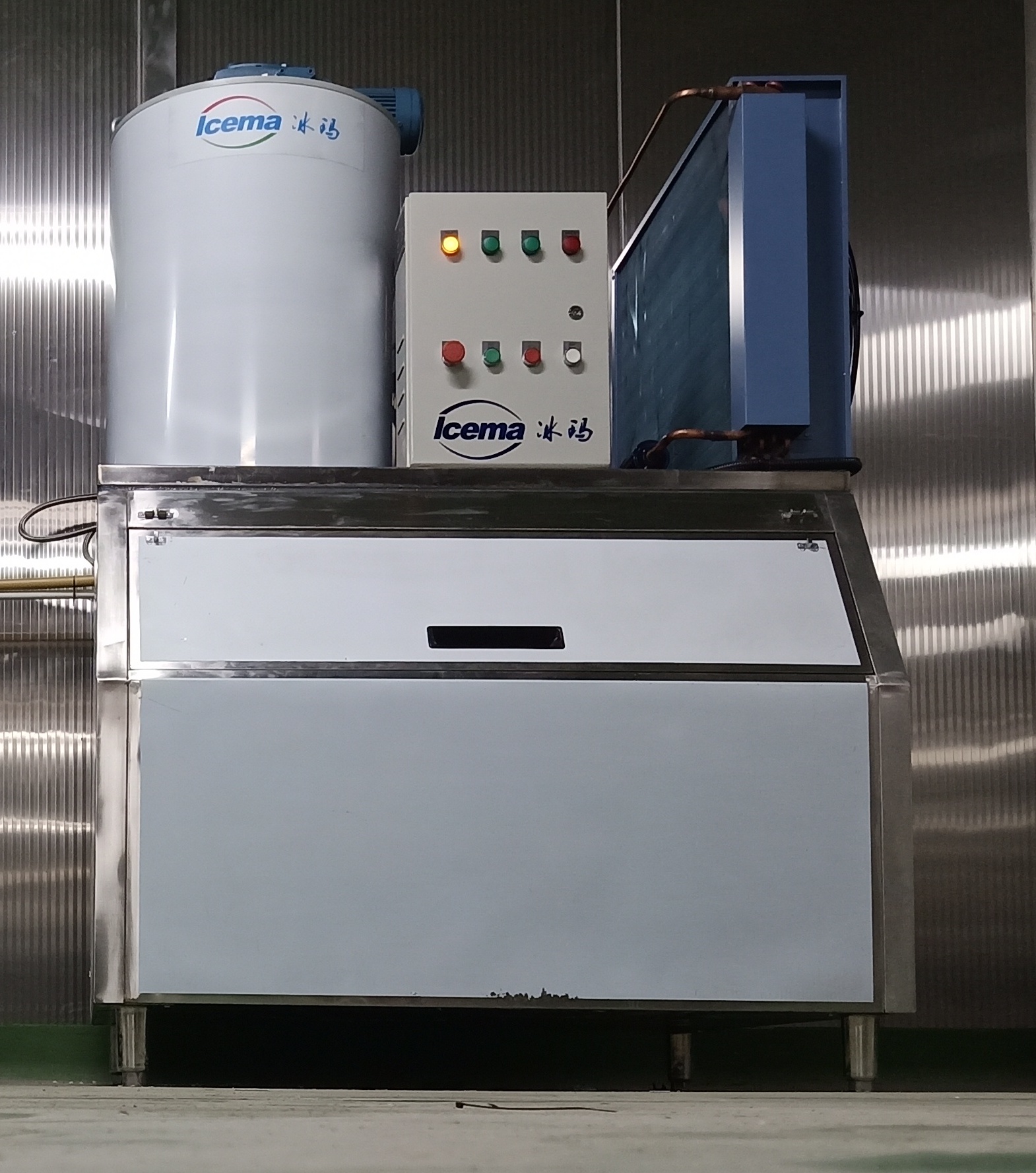 1 Tons Freshwater Flake Ice Machine Commercial 380V 220V