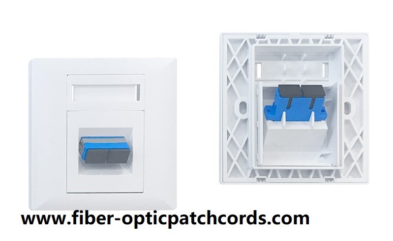FTTH wall mount box fiber faceplate for SC duplex adapter