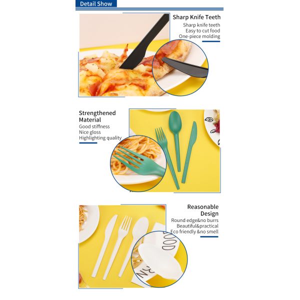 Biodegradable Disposable CPLA Compostable Cutlery Kit Sustainable