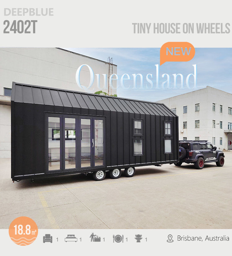 Prefab Trailer House On Wheels Sustainable Living Modular Home Light Steel Frame
