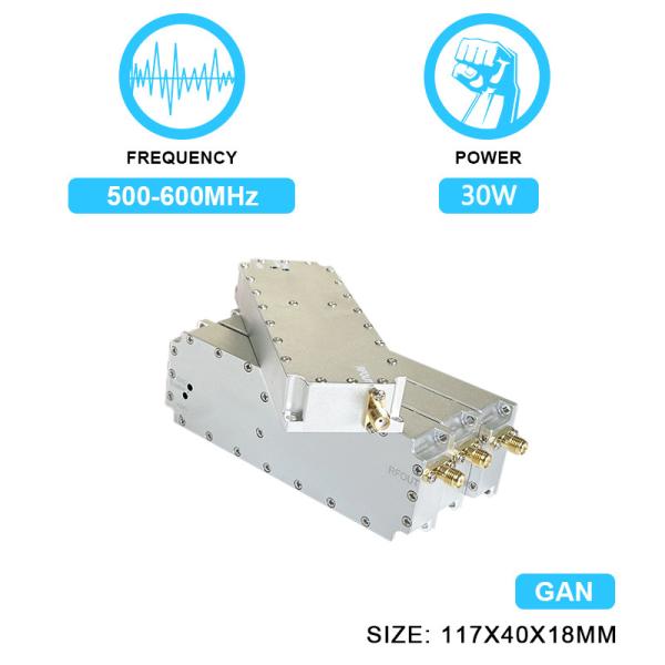 Quality 30W 500-600MHz Anti Fpv Drone System Uav Jamming Device RF Power Amplifier Module Anti-Drone Module With  GAN And Isolation Protector for sale