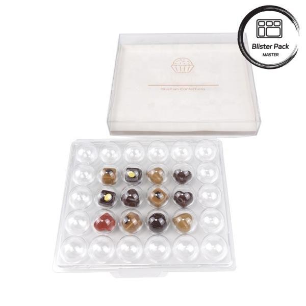 Wholesale Clear Plastic Gift Box For 4, 8, 15, 30 Truffle Chocolate High-Grade