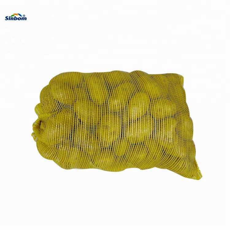Recyclable PE Knitted Firewood Mesh Bag for Oranges Hot Stamping Leno PP Onion Sacks