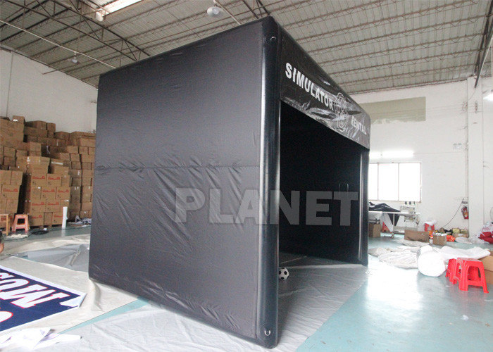 Outdoor Indoor Sport Black Custom Logo Inflatable Screen Golf Simulator Tent