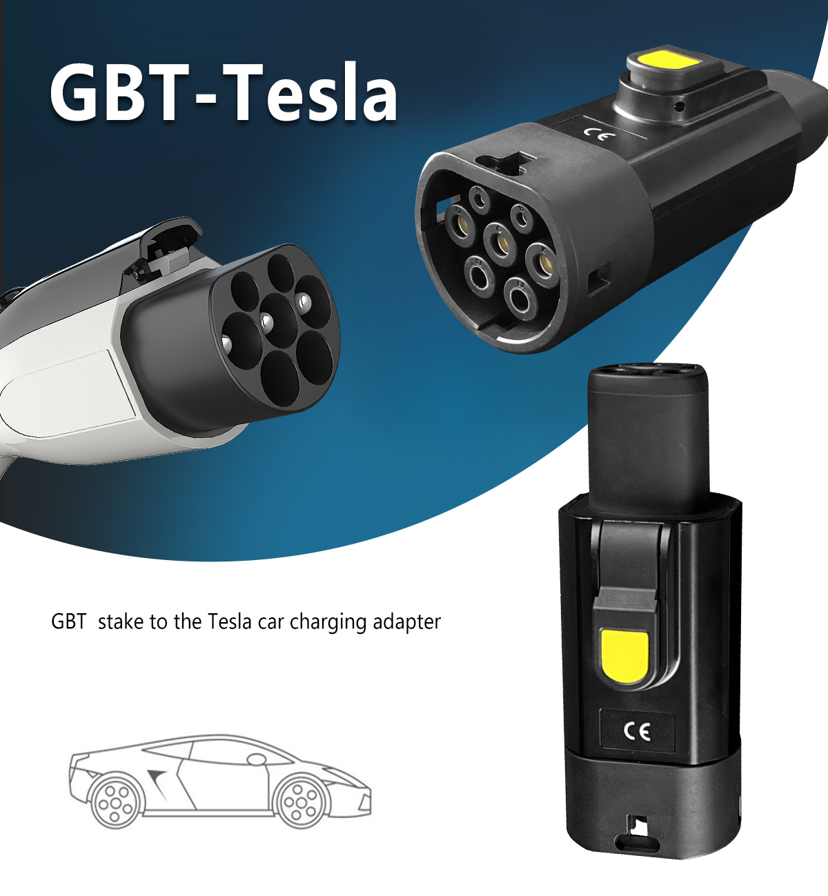 GBT Charging Pile Plug to Tesla Car 32A 220V Electric Vehicle Charger for Retrofit/Upgrade and Energy-Saving Function