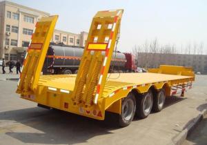 Wholesale Low-bed Semi Trailer low bed Truck 3 Axles 60Tons 15m lowbed trailer for Loading construction machine from china suppliers