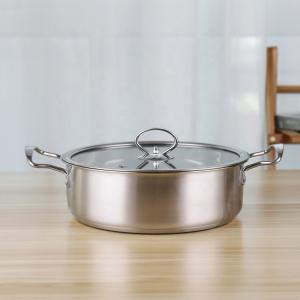 Wholesale 24cm Hot Pot Cookware Soup Stock SS201 Cooking Pot With Glass Lid from china suppliers