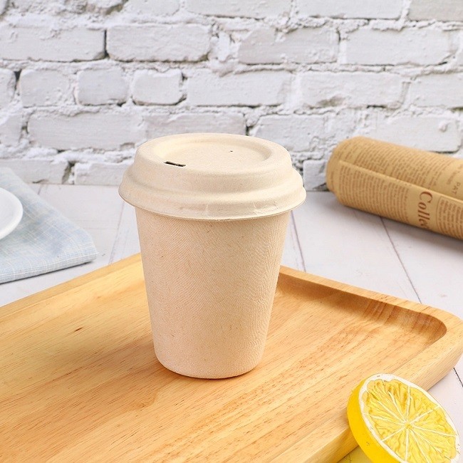16oz Sustainable Disposable Sugarcane Bagasse Take Away Cups And Lids