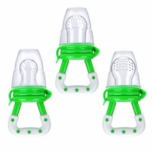 Wholesale Baby Fresh Food Feeder 3 Pcs Fruit Silicone Nipple Teething Toy Reusable Aching Gums Pacifier Green from china suppliers