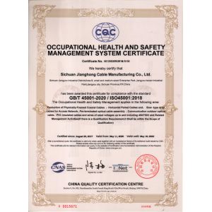 Sichuan Jianghong Cable Manufacture Co., Ltd. Certifications
