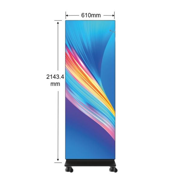 P0.9 LED Poster Display Die-casting AL Front Service Foldable Wireless Control