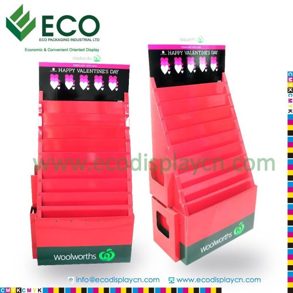 Cardboard Book Display, Multi Shlef Floor Display For Greeting Card