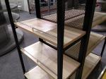Anti Rust Free Standing Shop Shelves , Wood Shelves With Metal Frame