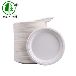 Buy cheap 14g Round Eco Disposable Iodegradable Sugarcane Bagasse Plates From Sugarcane from wholesalers