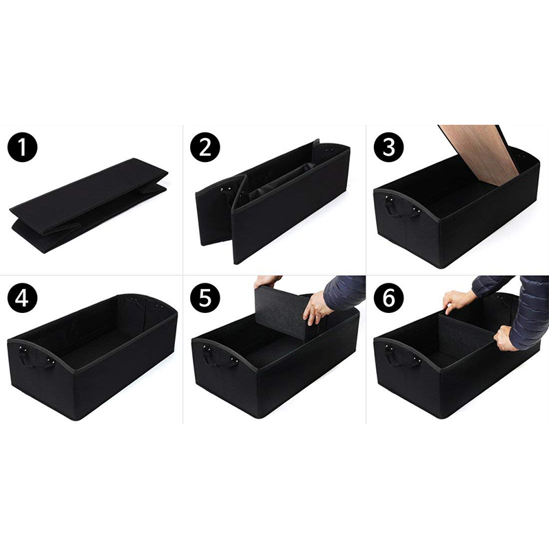 Collapsible Car Trunk Organizer , Polyester Material Car Trunk Storage Box