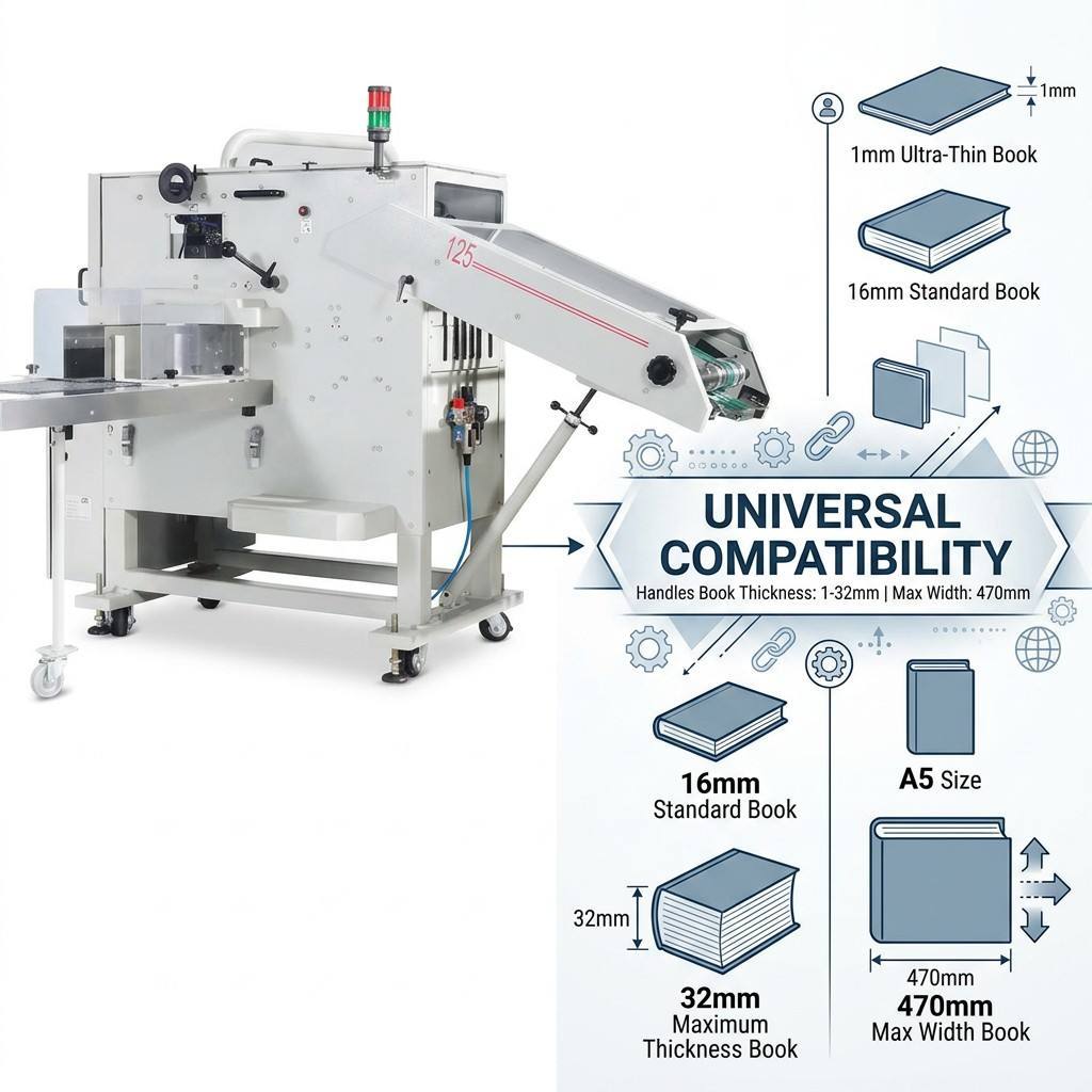 HX125S Robust Engineering Book Collector Installed Behind Saddle Stitcher Machines