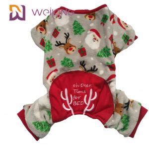 Wholesale 100% Velvet Fabric Dog Christmas Pajamas Customized Embroidered from china suppliers