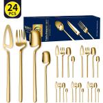 Stainless Steel Cutlery Set 24 Piece Wall-mounted Tableware Set Western