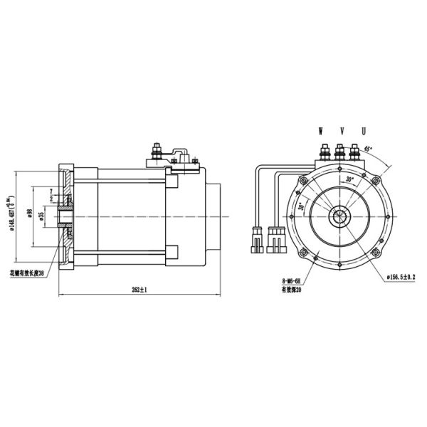 Smooth operation 4kW AC motor for Electric Street Sweeper