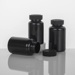 Wholesale Highly Customized 4oz PET Capsule Bottle of Orange Black Plastic Nutrition Supplement with Purple Tamper Proof Packaging from china suppliers