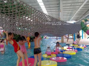 China Water Park Lazy River And Swimming Pool Floating Bridge With Climbing Net on sale