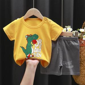 Wholesale 43in 110CM Yellow White Short Sleeve Top Sun Shirt For Boys Pure Cotton from china suppliers
