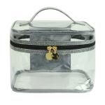 Waterproof Durable Glitter Grey PVC Cosmetic Bag