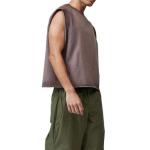 Unisex Heavyweight 100% Cotton Ribbed Crew Neck Raw Hem Cropped Boxy Fit