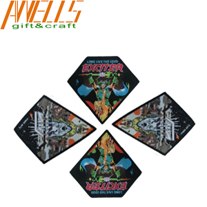 Twill Fabric Custom Woven Patches Diamond Shape Flat Appearance