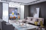Contemporary Wide Fabric Corner L Shaped Sectional Living Room Sofa