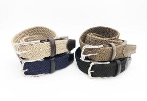 Wholesale 100 - 140cm Length Mens Woven Elastic Belt Customized With Zinc Alloy Buckle from china suppliers