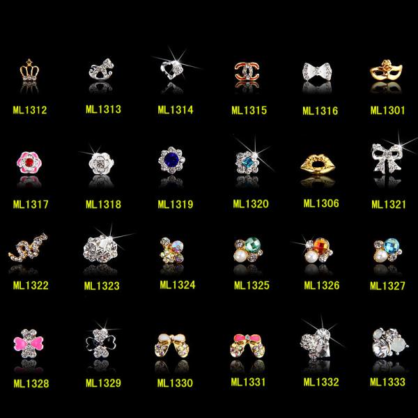 Hot NEW Wholesale Alloy Jewelry 3D Nail Art Jewelry Nail rhinestones Sticker