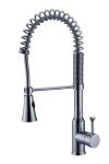 Commercial One Handle Brass Kitchen Sink Water Faucet / Deck Mounted Chrome