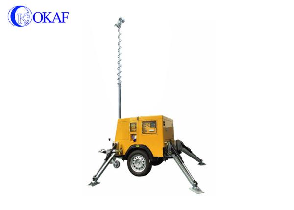 Outdoor Mobile Surveillance Trailers 360 Degree All Around Light Tower Mast