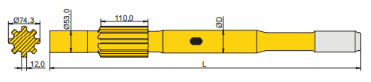 High Performance T45 Thread Alloy Steel Wear Resistant Shank Adapter For Ingersoll Rand Rock Drills