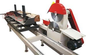 China Round log circular saw sliding table sawmill, Big motor power Double Disc Circular Saws on sale