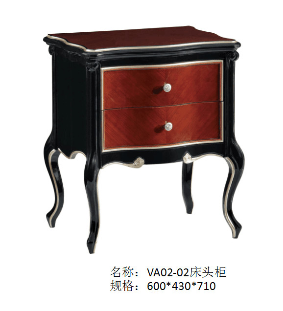 Luxury home furniture Leather Bedroom furniture set of King bed in Leather upholstered by high glossy painting furniture