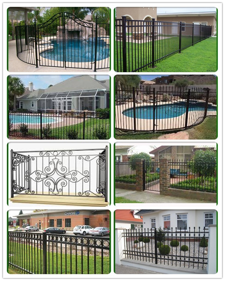 Rot Proof Metal Wrought Iron Railing Black Powder Coated With Galvanized
