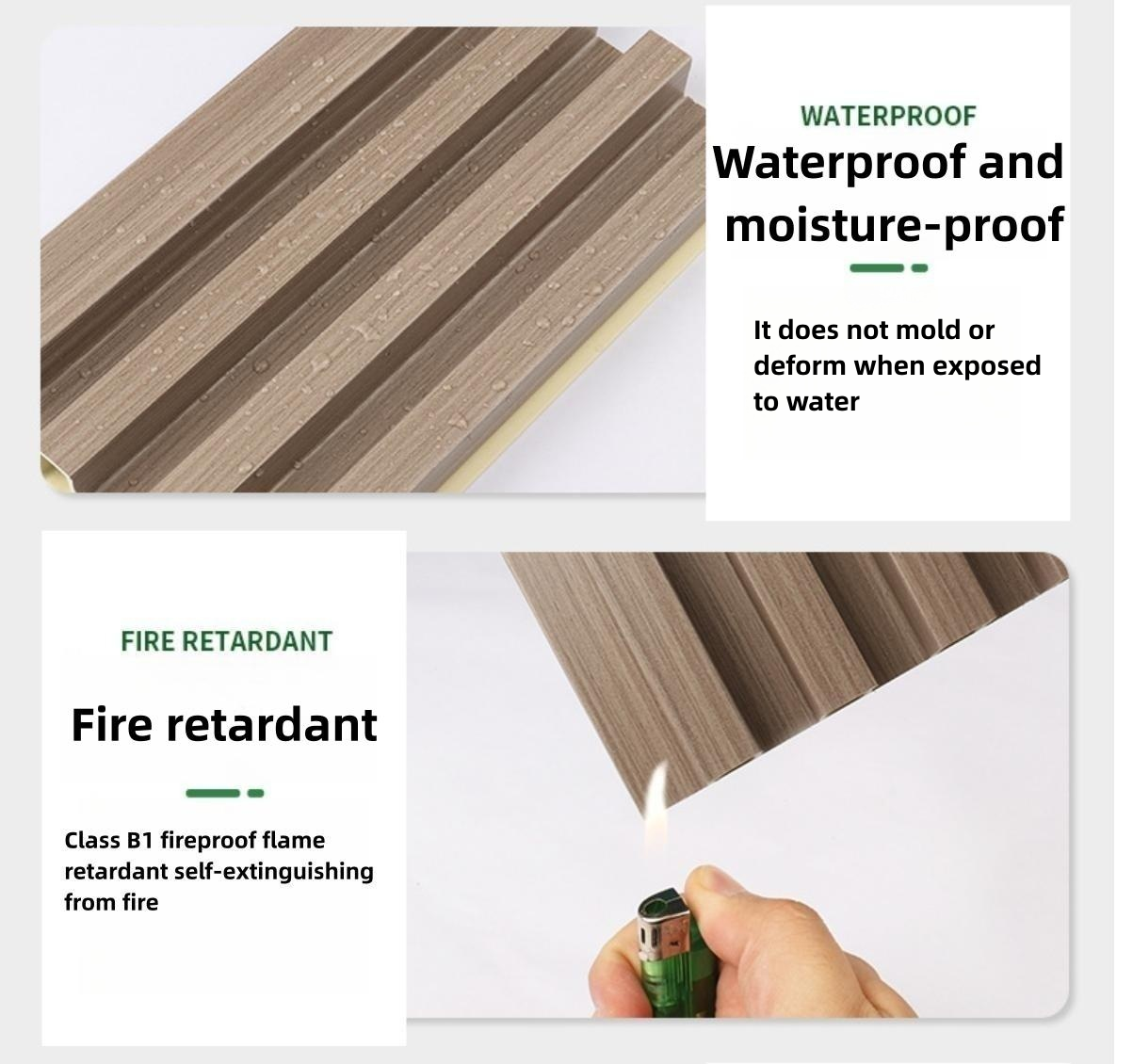 Nano Sheet 3D Insulated Slat Wood Indoor Interior PVC Decorate WPC Wall Panel Panels Walls WPC