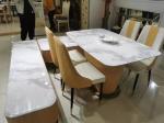 Dustproof Faux Marble Dinette Blue Gray Orange Mixed Color Good Moisture