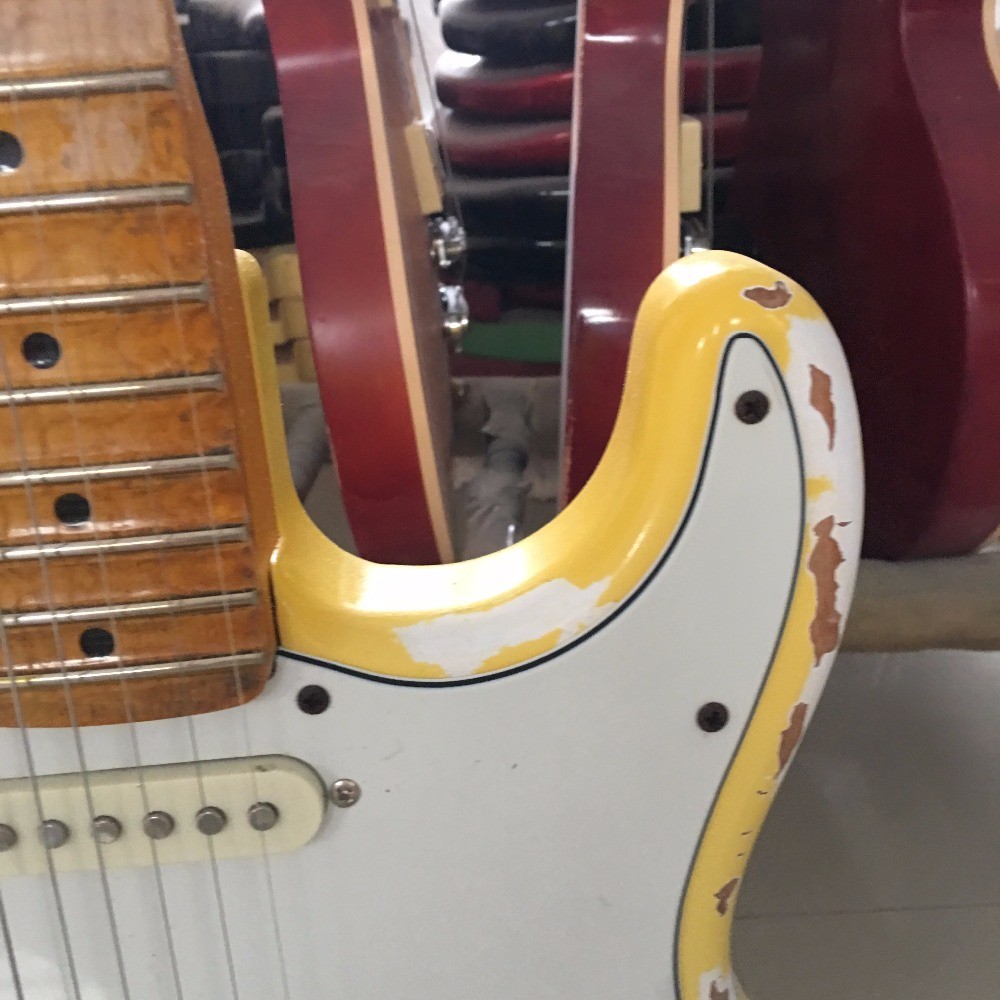 Maple scalloped fingerboard relic classical st electric guitar,handmade aged st guitar