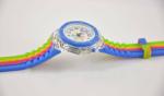 Rainbow Color Band Kids Waterproof Watch , Silicone Quartz LED Light Up Watch