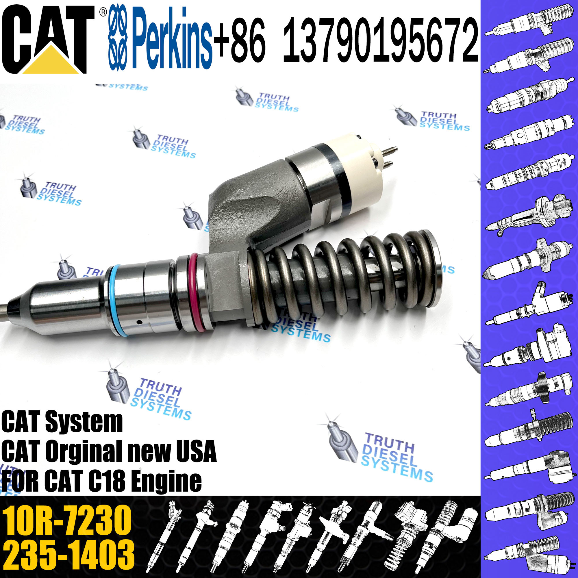Diesel Fuel Injector 291-5911 10R-7230 295-9085 211-3028 374-0705 253-0597 20R-8048 211-3025