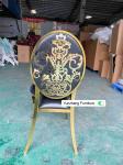 Traditional Stainless Steel Stackable Event Chairs Round Back Rental W50xD65xH92