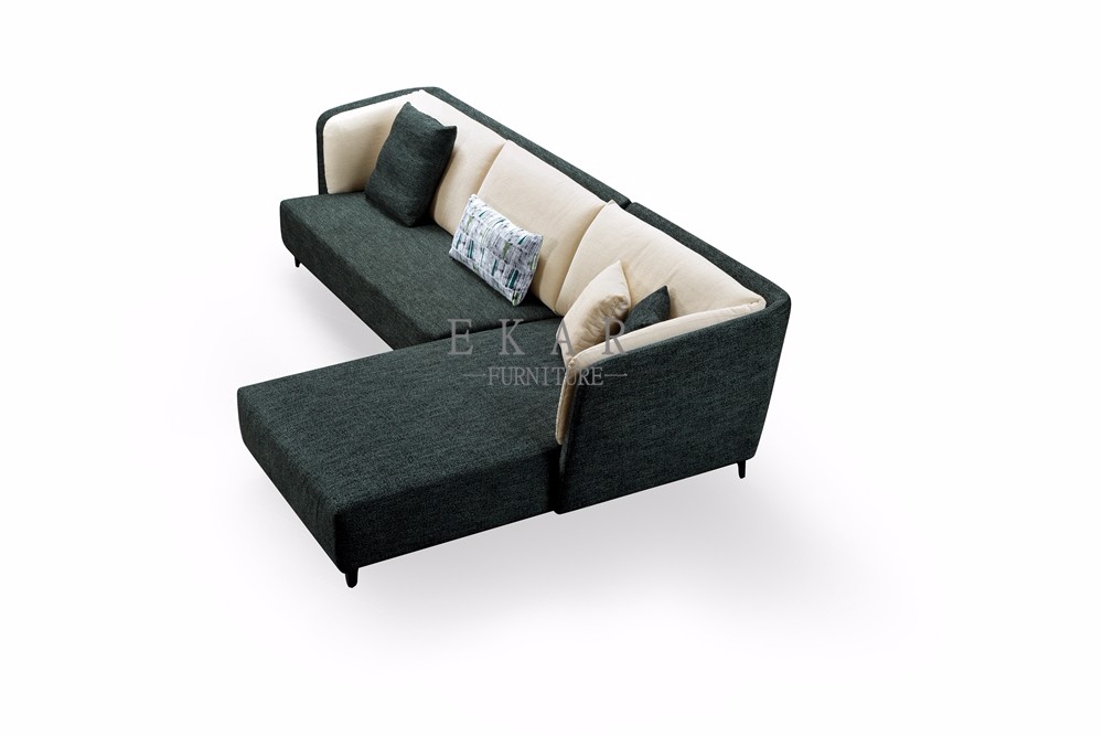 Living Room Furniture L Shaped Fabric Couch Corner Sofa Set
