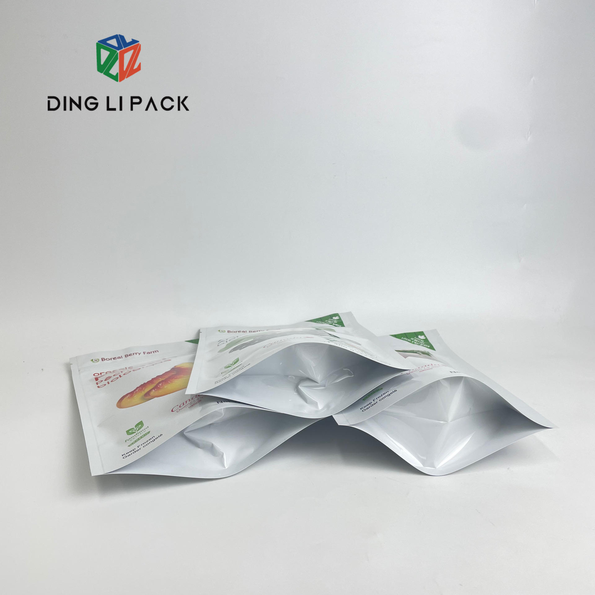 wholesale custom biodegradable clear stand uo pouches with zip lock coffee power tea snack food packaging bags